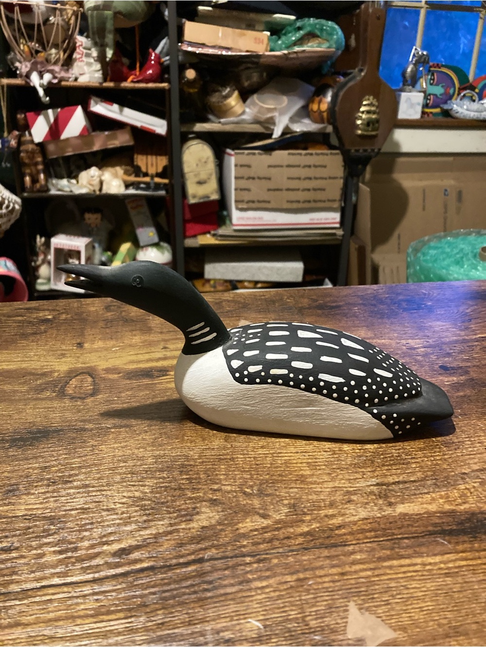 Hand carved & painted Loon duck